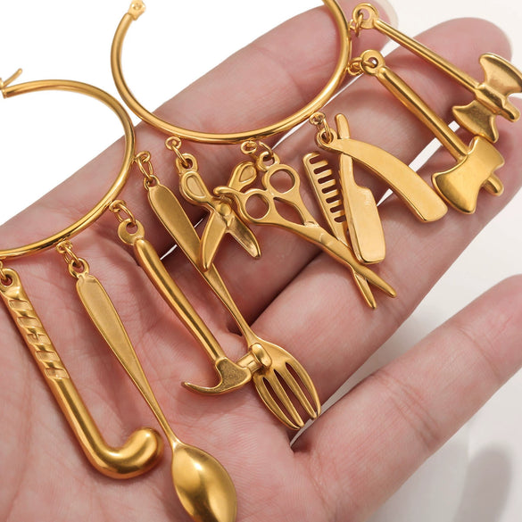 Stainless Steel Tool Pendant Jewelry Accessories Electroplated