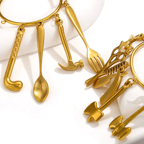 Stainless Steel Tool Pendant Jewelry Accessories Electroplated