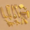 Stainless Steel Tool Pendant Jewelry With Fork And Spoon Pattern Electroplated