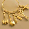 Stainless Steel Tool Pendant Jewelry With Fork And Spoon Pattern Electroplated