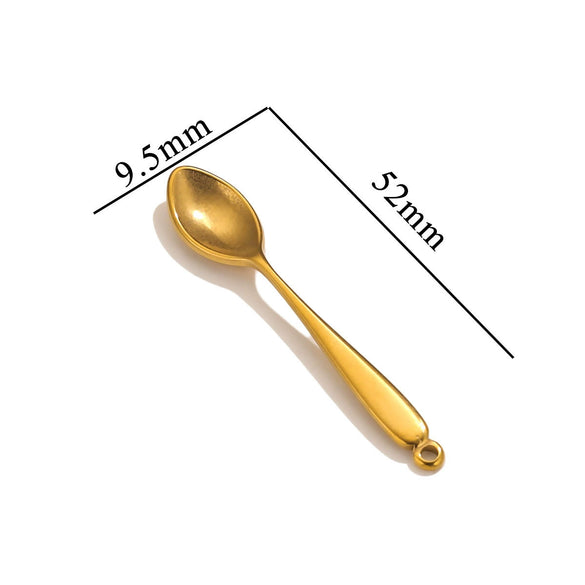 Stainless Steel Tool Pendant Jewelry With Fork And Spoon Pattern Electroplated