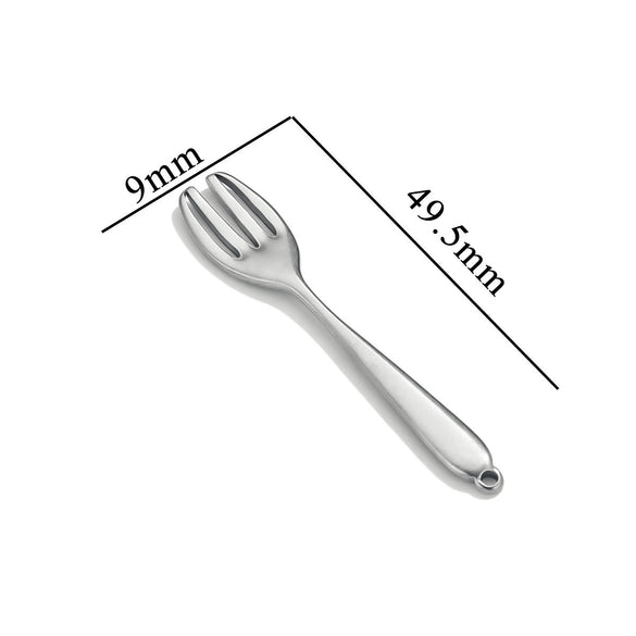 Stainless Steel Tool Pendant Jewelry With Fork And Spoon Pattern Electroplated