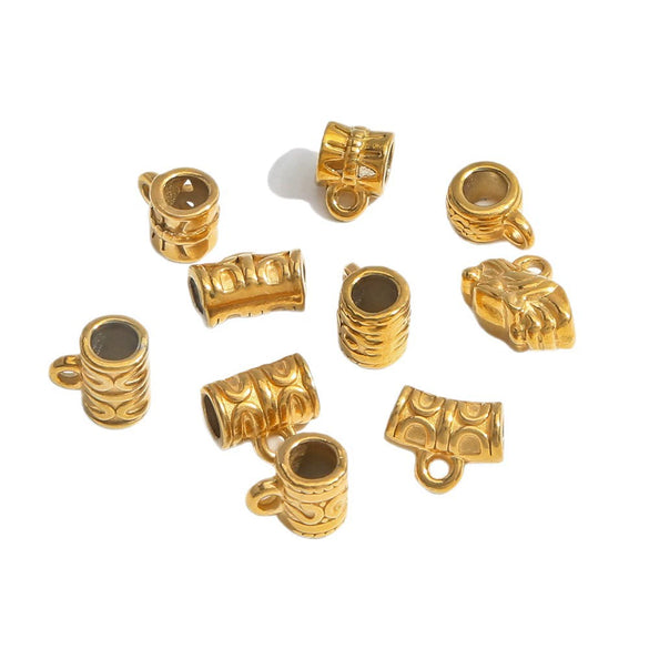 Stainless Steel Totem Geometric Electroplated Threeway With Elbow Spacer Bead Pendant Jewelry Accessories For Bracelet And Necklace