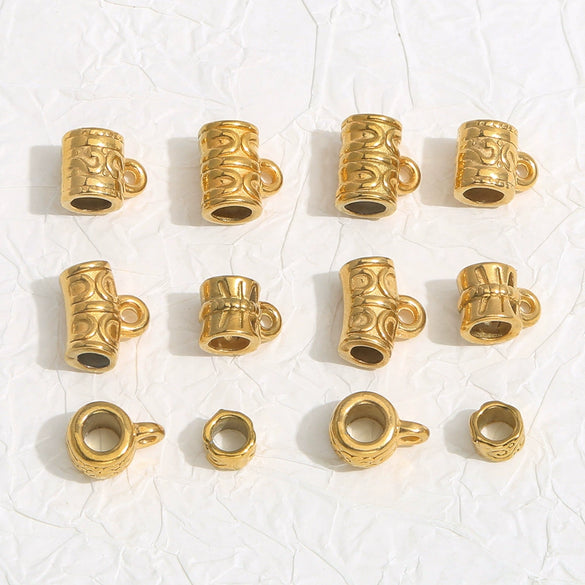 Stainless Steel Totem Geometric Electroplated Threeway With Elbow Spacer Bead Pendant Jewelry Accessories For Bracelet And Necklace