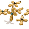 Stainless Steel Totem Inlay Cross Natural Stone Pendant Light Luxury Bohemia Accessories Pendant