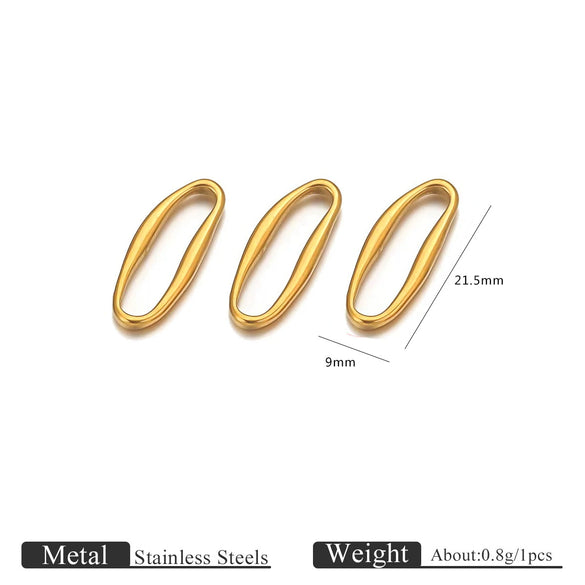 Stainless Steel Totem Irregular Border Connector Pendant Necklace Jewelry Accessories With Pvd Gold Electroplating