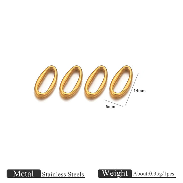 Stainless Steel Totem Irregular Border Connector Pendant Necklace Jewelry Accessories With Pvd Gold Electroplating