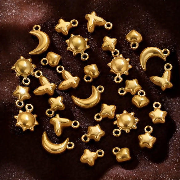 Stainless Steel Totem Moon Sun Pendant Necklace Accessories Electroplated Diy Jewelry