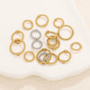 Stainless Steel Totem Pattern Double Hole Twist Bead Connecting Ring Rotating Jewelry Accessories With Electroplating