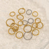 Stainless Steel Totem Pattern Double Hole Twist Bead Connecting Ring Rotating Jewelry Accessories With Electroplating