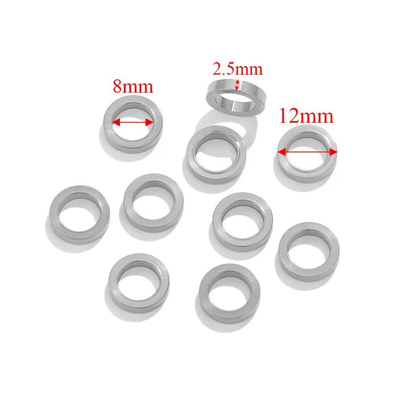 Stainless Steel Totem Pattern Electroplated Round Plane Closed Ring Spacer Loose Beads Jewelry Accessories