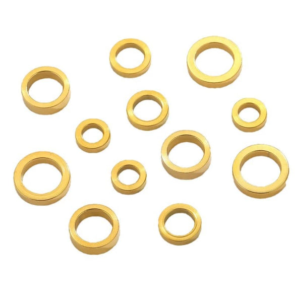 Stainless Steel Totem Pattern Electroplated Round Plane Closed Ring Spacer Loose Beads Jewelry Accessories