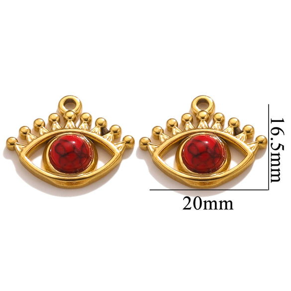 Stainless Steel Totem Pattern Natural Stone Pendant Diy Jewelry Accessories For Earrings And Necklace With Electroplating