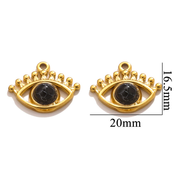 Stainless Steel Totem Pattern Natural Stone Pendant Diy Jewelry Accessories For Earrings And Necklace With Electroplating