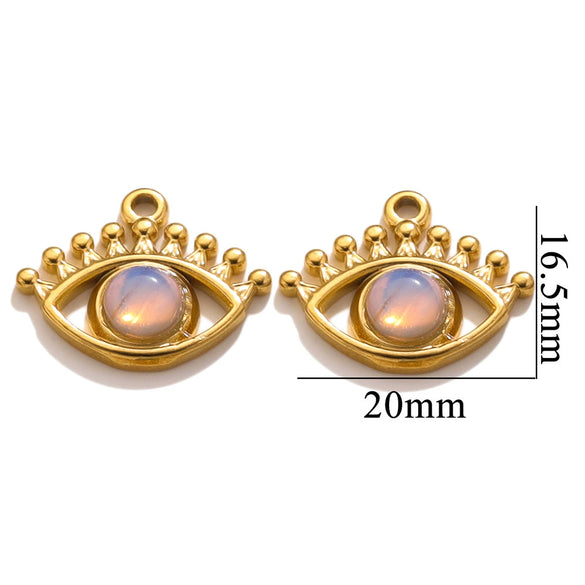 Stainless Steel Totem Pattern Natural Stone Pendant Diy Jewelry Accessories For Earrings And Necklace With Electroplating