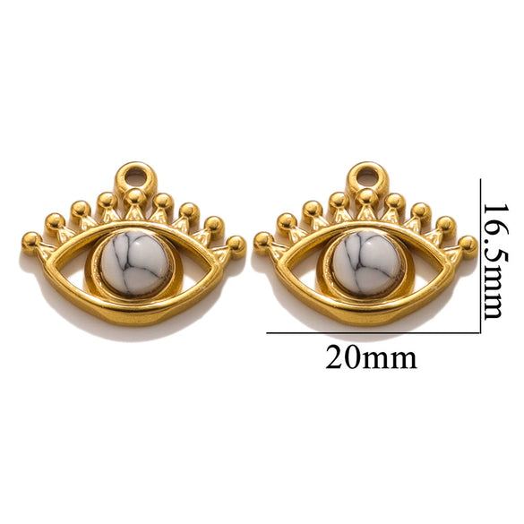 Stainless Steel Totem Pattern Natural Stone Pendant Diy Jewelry Accessories For Earrings And Necklace With Electroplating