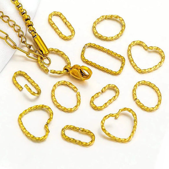 Stainless Steel Totem Twist Opening Loop Connector For Diy Jewelry Making Electroplated