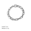 Stainless Steel Trapezoidal Chain Bracelet With Gold Ot Buckle Electroplated Jewelry