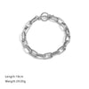 Stainless Steel Trapezoidal Chain Bracelet With Gold Ot Buckle Electroplated Jewelry
