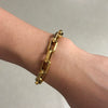 Stainless Steel Trapezoidal Chain Bracelet With Gold Ot Buckle Electroplated Jewelry
