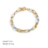 Stainless Steel Trapezoidal Chain Bracelet With Gold Ot Buckle Electroplated Jewelry