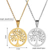 Stainless Steel Tree Of Life Necklace With Microencrusted Zircon Pendant And Ochain Electroplated Geometric Style