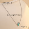 Stainless Steel Triangular Natural Stone Pendant Necklace With Electroplating