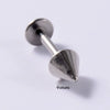Stainless Steel Triangular Welding Punk Piercing Earrings With Tapered Outer Teeth And Steel Ball