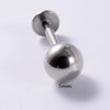 Stainless Steel Triangular Welding Punk Piercing Earrings With Tapered Outer Teeth And Steel Ball