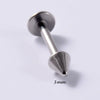 Stainless Steel Triangular Welding Punk Piercing Earrings With Tapered Outer Teeth And Steel Ball