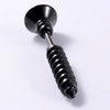 Stainless Steel Triangular Welding Punk Piercing Earrings With Tapered Outer Teeth And Steel Ball