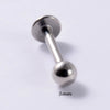 Stainless Steel Triangular Welding Punk Piercing Earrings With Tapered Outer Teeth And Steel Ball