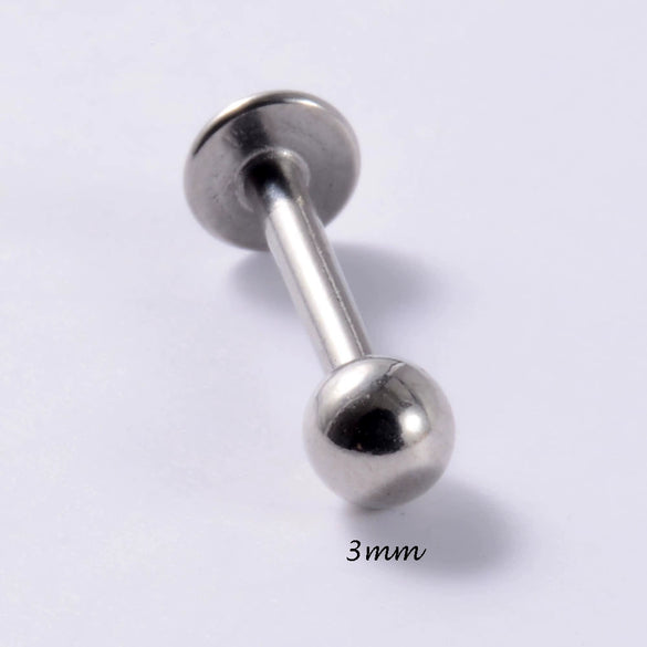 Stainless Steel Triangular Welding Punk Piercing Earrings With Tapered Outer Teeth And Steel Ball