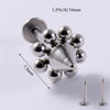 Stainless Steel Triangular Welding Punk Piercing Earrings With Tapered Outer Teeth And Steel Ball
