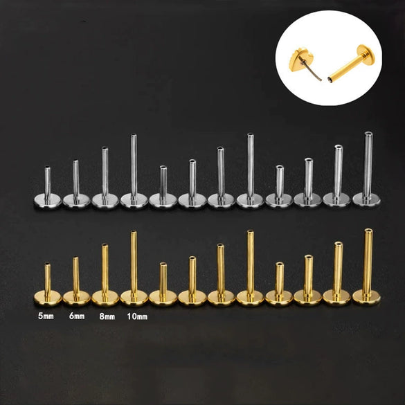 Stainless Steel Tshaped Push Pin Rod Piercing Jewelry Accessories Electroplated