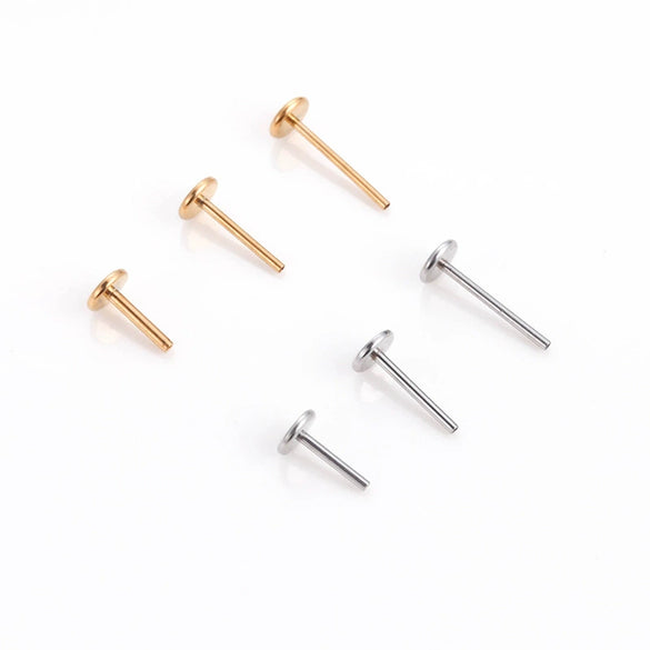 Stainless Steel Tshaped Push Pin Rod Piercing Jewelry Accessories Electroplated