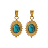 Stainless Steel Turquoise Tag Pendant Handmade Diy Necklace Accessories With Gold Electroplating