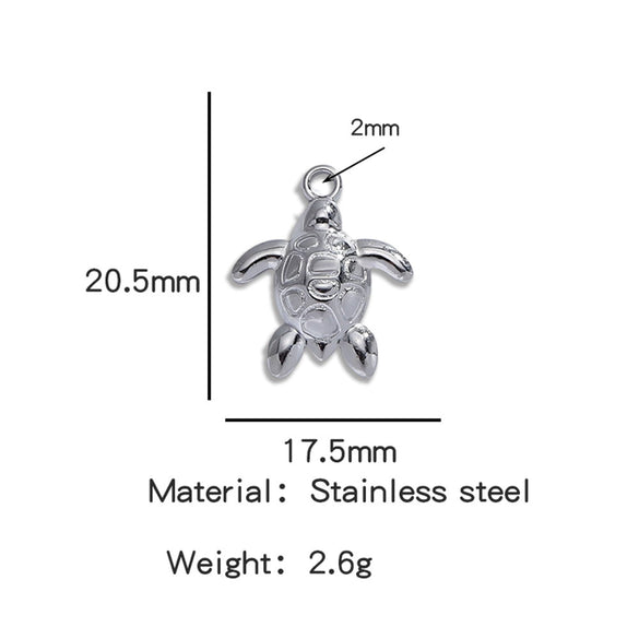 Stainless Steel Turtle Cross Paper Clip Marine Series Pendant Jewelry Electroplated