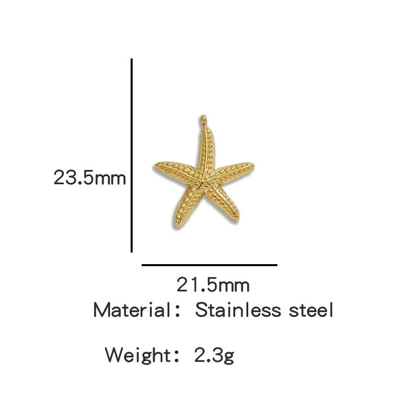 Stainless Steel Turtle Cross Paper Clip Marine Series Pendant Jewelry Electroplated