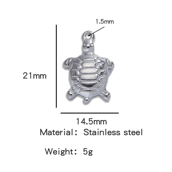 Stainless Steel Turtle Cross Paper Clip Marine Series Pendant Jewelry Electroplated