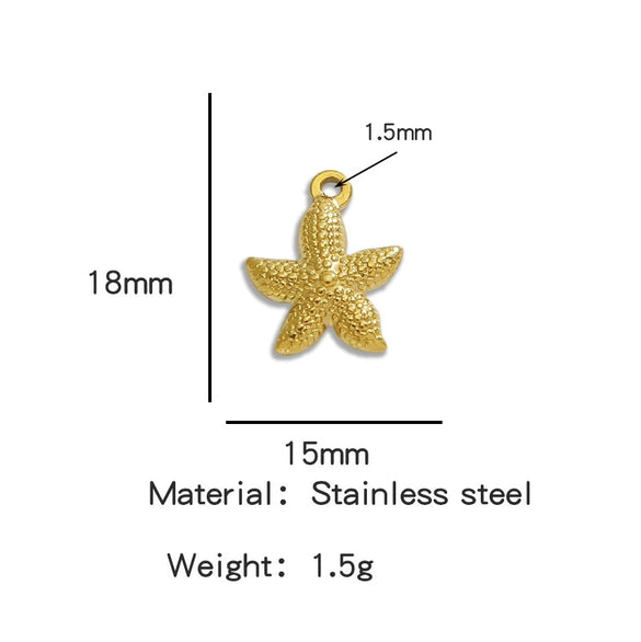 Stainless Steel Turtle Cross Paper Clip Marine Series Pendant Jewelry Electroplated