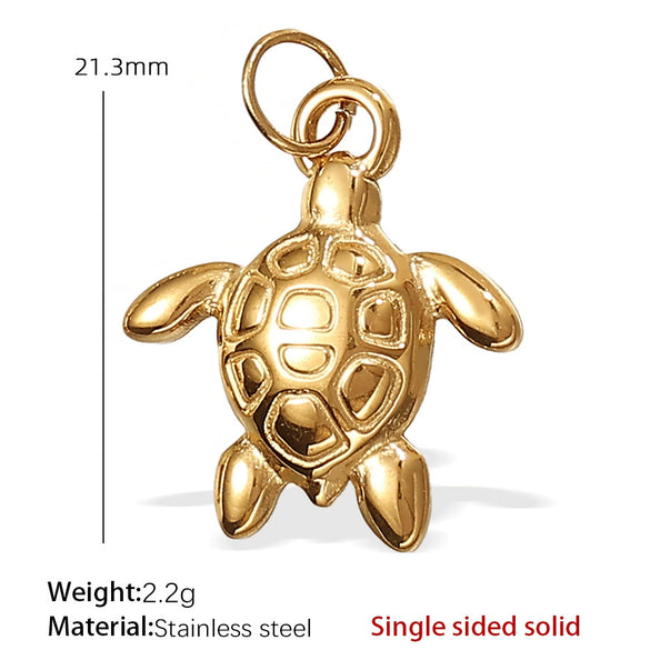 316L Stainless Steel Turtle Starfish Marine Life Pendant Jewelry Accessories Electroplated Diy Pendant Necklace