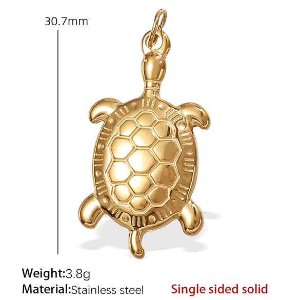 316L Stainless Steel Turtle Starfish Marine Life Pendant Jewelry Accessories Electroplated Diy Pendant Necklace
