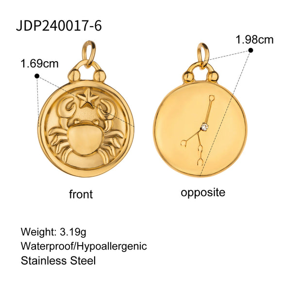 Stainless Steel Twelve Constellations Jewelry Accessories Necklace Pendant Electroplated