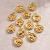 Stainless Steel Twelve Constellations Jewelry Accessories Necklace Pendant Electroplated
