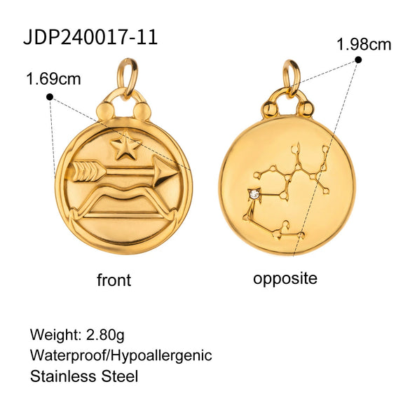 Stainless Steel Twelve Constellations Pendant Necklace Electroplating Accessories For Women