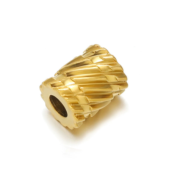 Stainless Steel Twill Pattern Beaded Jewelry Accessories With Electroplating