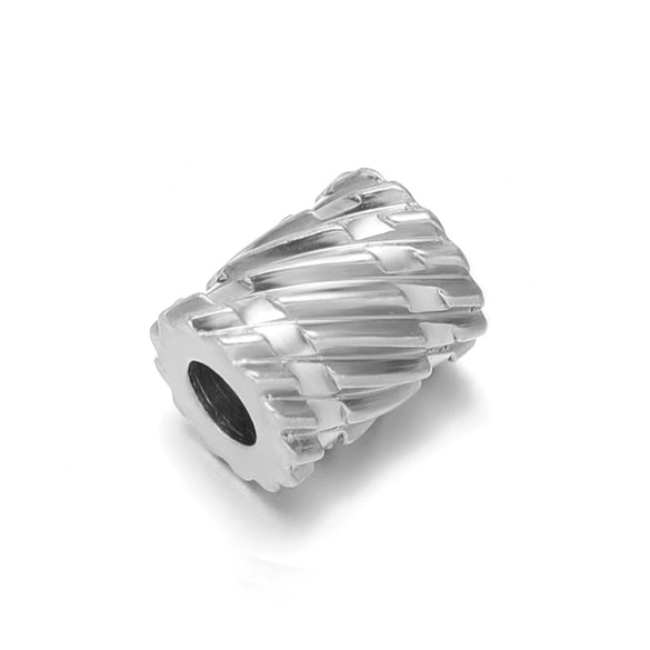 Stainless Steel Twill Pattern Beaded Jewelry Accessories With Electroplating