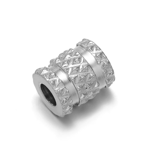 Stainless Steel Twill Pattern Beaded Jewelry Accessories With Electroplating