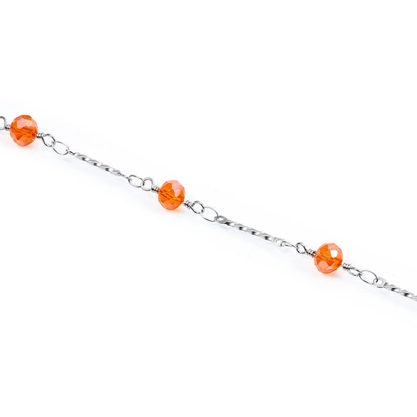 Stainless Steel Twist Bead Chain Necklace Bracelet Electrolytic Brightening No Fading Diy